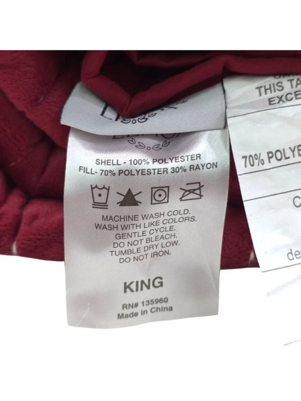 Lenox 3-Piece King Quilt Set Luxurious Feel Easy Care Red Pin Stripes Holiday